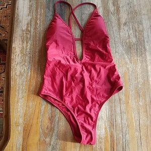 Express plunge one piece swimsuit